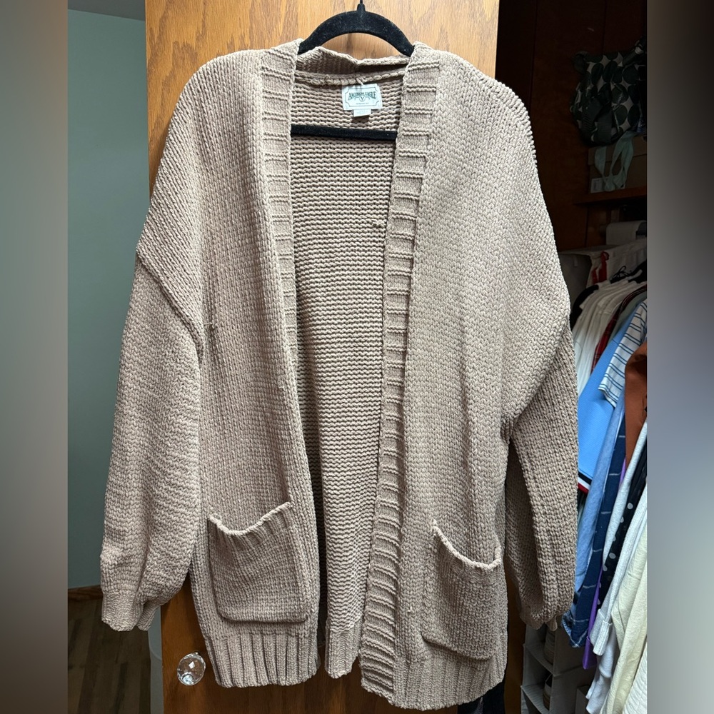 American Eagle Outfitters Tan Cardigan Sweater
